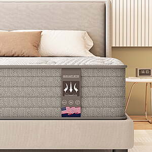 KOW Mattress Queen 12 inch Hybrid Mattress in a Box, Upgrade 7-Zone Support $139.99