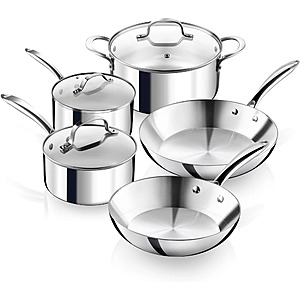 Gotham Steel 10 Pcs Stainless Steel Cookware Set $89