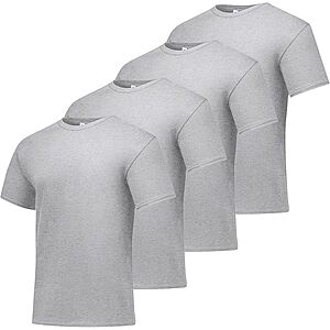 4-Pack Hanes Men's Short Sleeve Essentials Crewneck T-Shirts (Ash or Orange) $9.90 