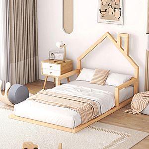 Euroco Wood Floor Bed for Kids Room from $95
