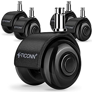 5-Pack TICONN Office Chair Caster Wheels (Various) from $13.99