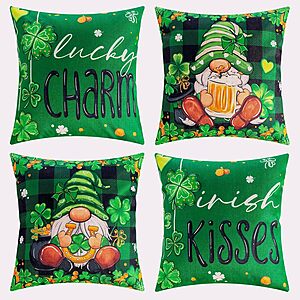 4-Piece 18" x 18" St. Patrick's Day Pillow Covers Decoration (3 Colors) from $5.12
