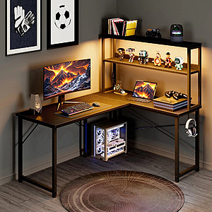 Casacomoda 43" L-Shaped Office Desk with Power Outlets $65.99