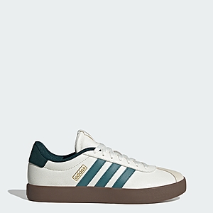 adidas Men's VL Court 3.0 Shoes (Core White / Preloved Teal / Aurora Ivy) $23 + Free S&H