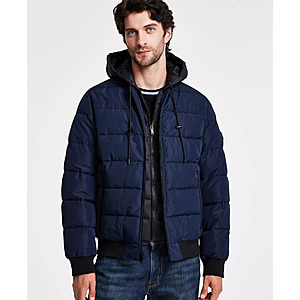 Michael Kors Men's Hooded Puffer Bomber Jacket (2 Colors) $43.68