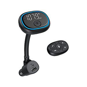 onn. Bluetooth Wireless FM Transmitter with Native Voice App Compatible with Smartphone $5
