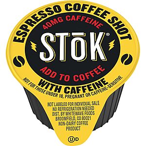 264-Ct 0.44-Oz SToK Caffeinated Espresso Coffee Shots $19.55 w/ S&S