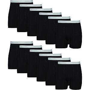 12-Pack Hanes Men's Boxer Briefs Pack (Black) $30.8