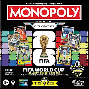 Monopoly Panini Prizm: FIFA World Cup Game w/ Trading Cards $32.29