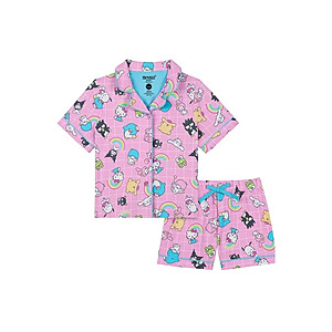 2-Pc Baby Girls Button Front Top and Shorts Pajama Set (Various) from $5.75 