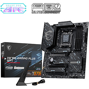 MSI X870E GAMING PLUS WIFI AM5 AMD X870E SATA 6GB/S 5G LAN DDR5 M.2 Wi-Fi 7 ATX Motherboard $169.99