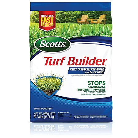 Prime Members: Scotts Turf Builder Halts Crabgrass Preventer 37.4-lb. Bag $29.47