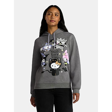 Hello Kitty and Friends Women's Halloween Graphic Pullover Hoodie Sweatshirt, Sizes XXS-XL $7.26 at Walmart