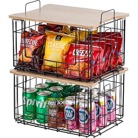 2-Pack IRIS USA Wire Basket for Pantry Organizers and Storage $19.4