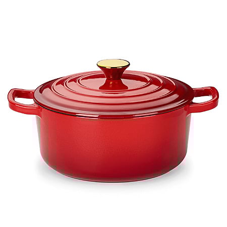 4.5-Quart Carote 9.5" Enamel Cast Iron Dutch Oven w/ Lid (Red) $29.99 @ Walmart