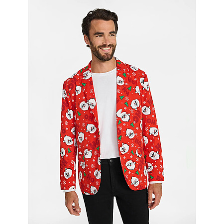Jolly Knits Men's and Big Men's Christmas Print Blazer (Sizes S, M, 2XL) $13.1