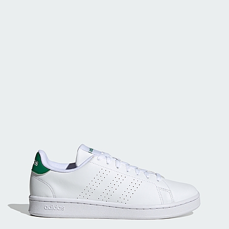 adidas men Advantage Shoes (Cloud White / Green) $21
