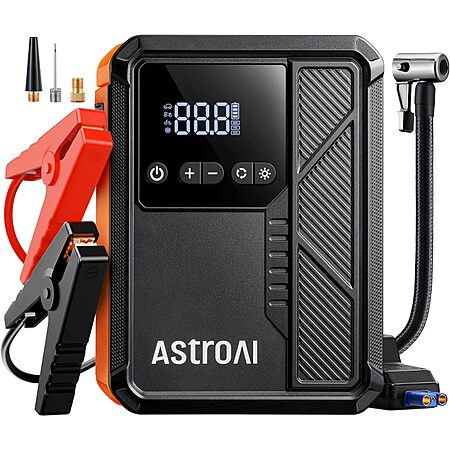 Prime Members: AstroAI Beta822 3000A Jump Starter w/ 150PSI Tire Inflator & LED Light $38