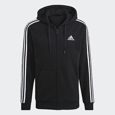 adidas men Essentials Fleece 3-Stripes Full-Zip Hoodie (2 Colors) from $22