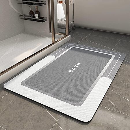17" x 27" MontVoo Non Slip Absorbent Bath Mat (Grey) $8.44
