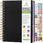JUBTIC Budget Planner and Monthly Bill Organizer with Pockets. Undated Financial Planner Budget Book and Expense Tracker Notebook $8.49