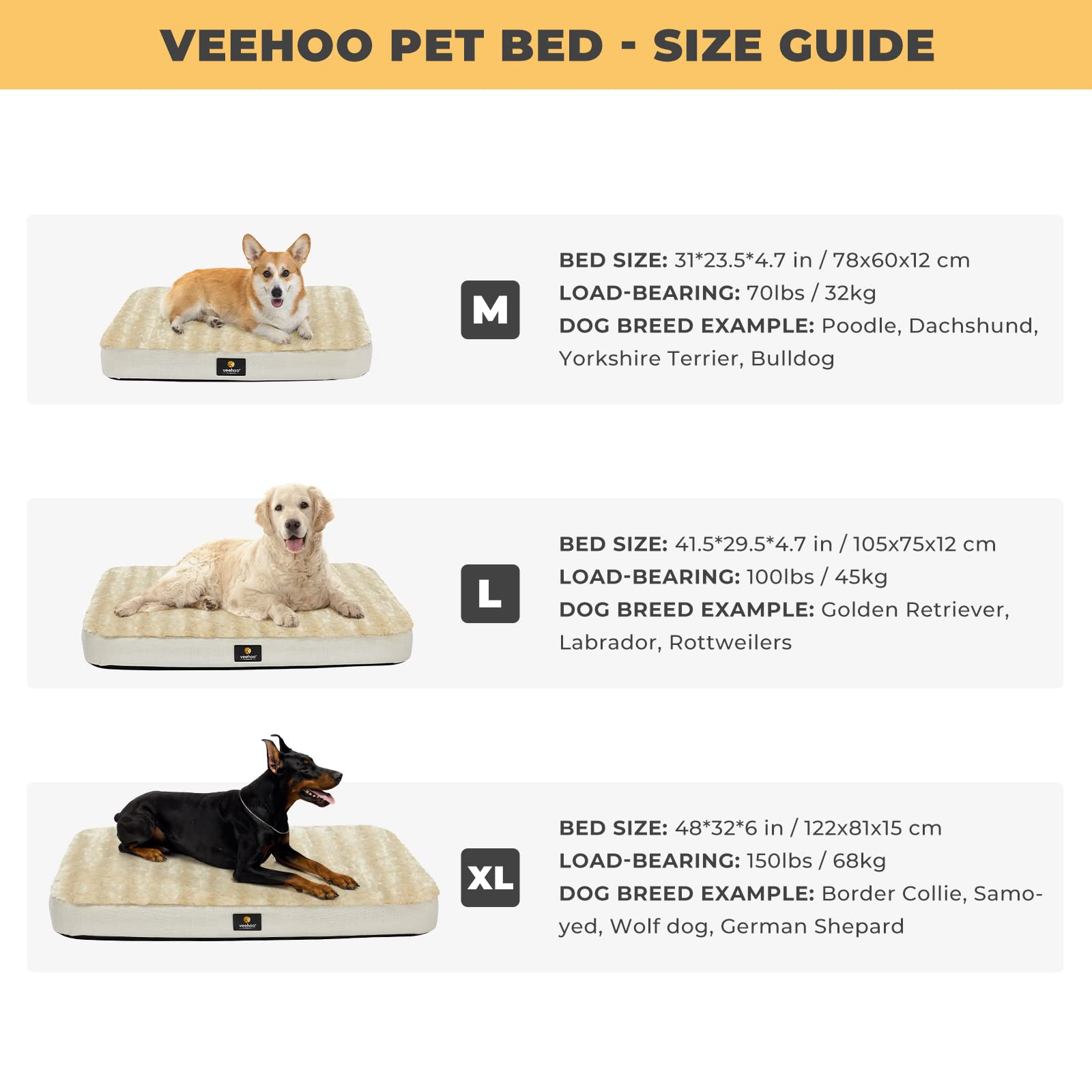 Veehoo Inflatable Dog Bed for Large Dogs, Washable Dog Bed with Dog Air Mattress, Indestructible Durable Dog Bed for Travel Camping, Large, Oyster$14.99