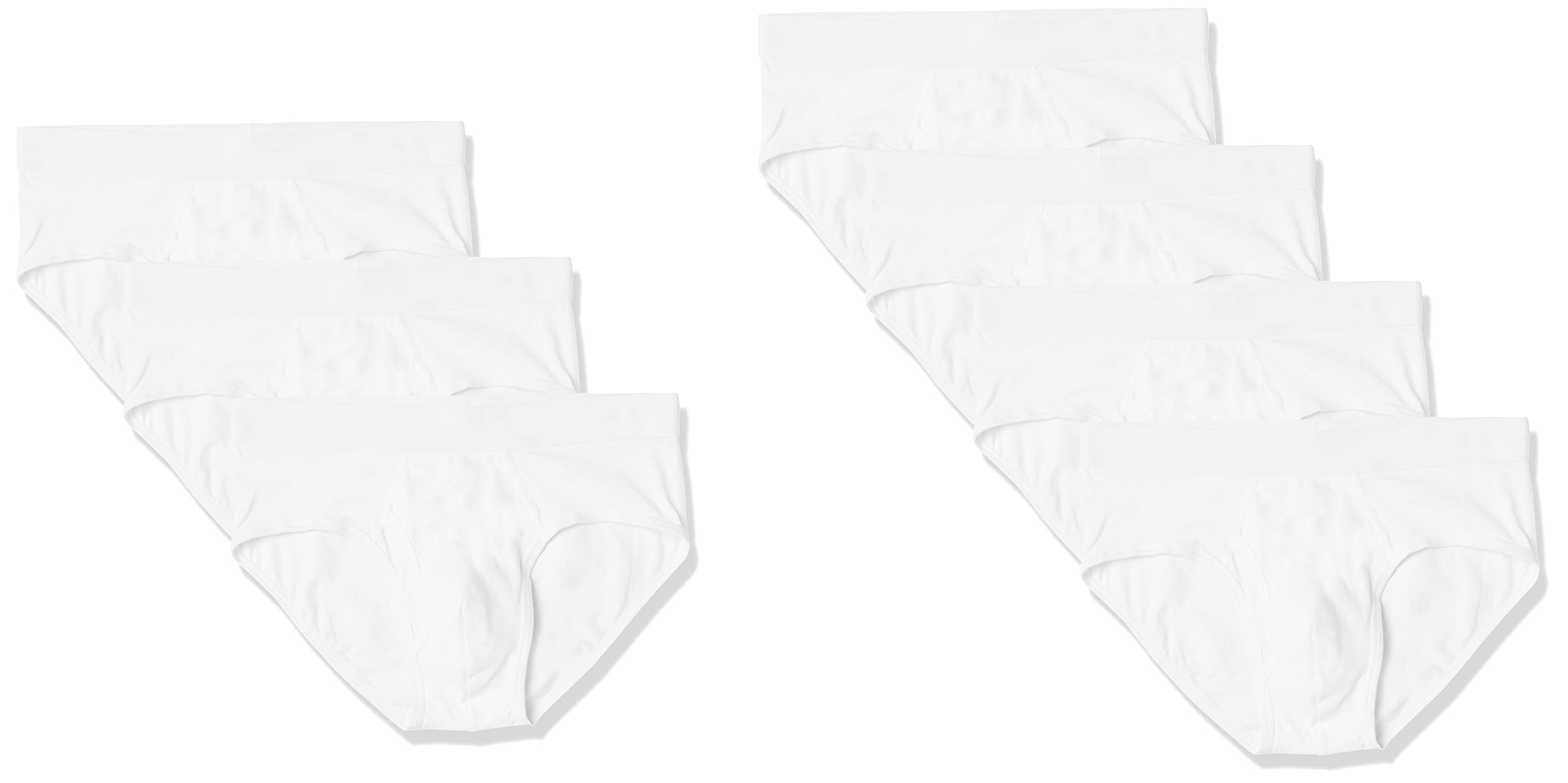 (3X/4X Only) Amazon Essentials Men's Cotton Jersey Brief (Available in Big & Tall), Pack of 7, White $4.7