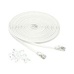Amazon Basics RJ45 Cat 7 Ethernet Patch Cable, Flat, 600MHz, Snagless, Includes 15 Nails, 30 Foot, White $5.99