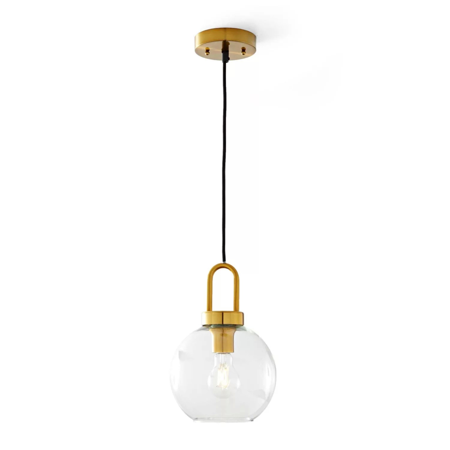 59” Gold/Black/Silver Pendant Ceiling Light  Metal Base Glass Shade  LED Bulb Included $22.98