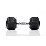 Tru Grit Fitness 25 lb Black Hex Rubber Dumbbell, Single for $22.50, 30 lb $28 @ Walmart