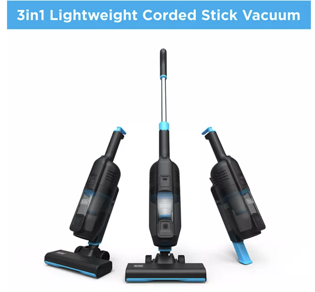 black and decker 3 in 1 stick vacuum