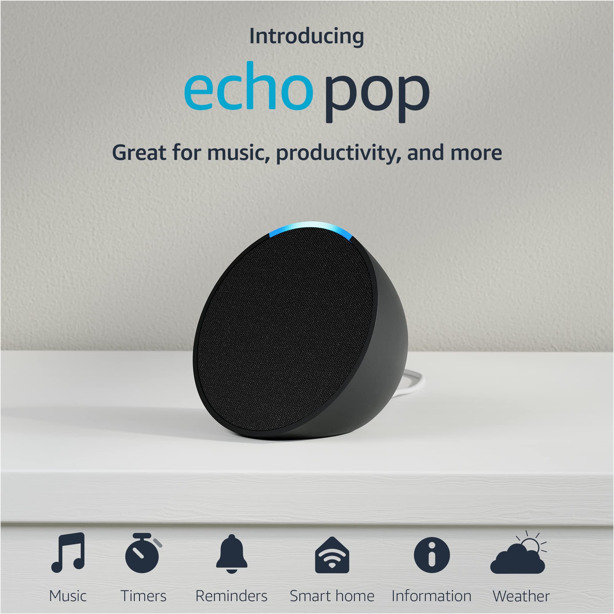 YMMV Amazon Echo Pop Full sound compact smart speaker with Alexa $14.99 a/c