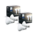 Philips Hue White BR30 LED Smart Dimmable Bulb (White): 2-Count $23 or 4-Count $26 + Free S/H w/ Amazon Prime