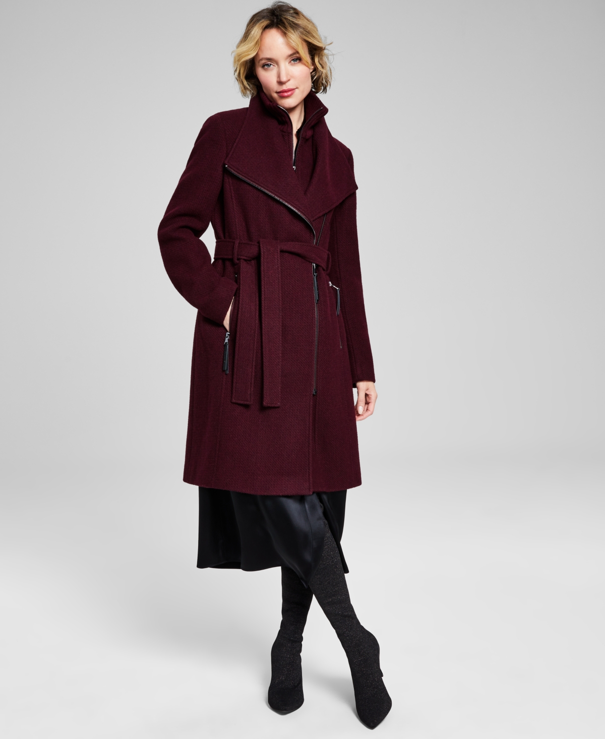Calvin Klein Women's Belted Wrap Coat $159.99