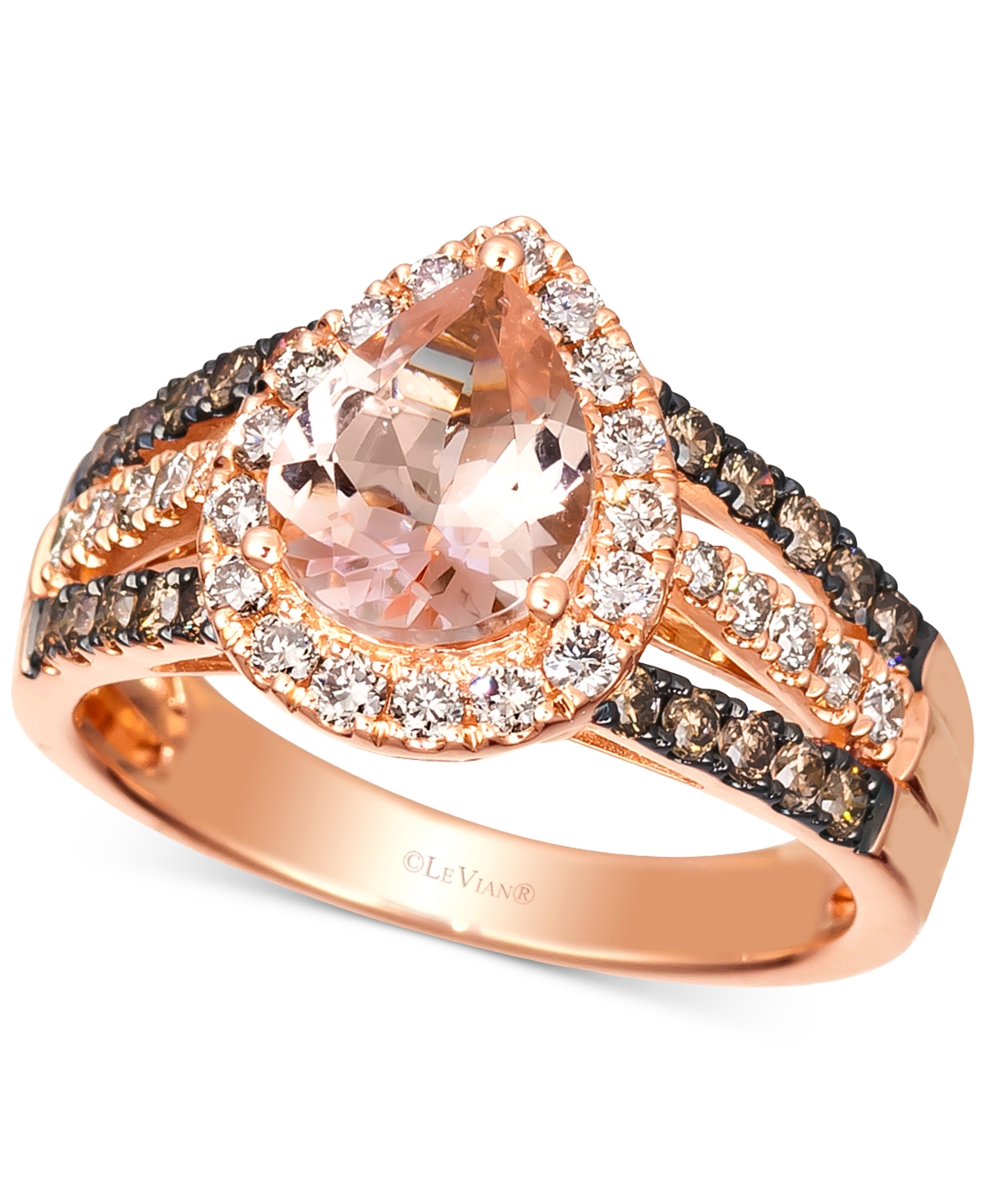 Macy's Jewelry Sale: Le Vian Peach Morganite (1-1/10 ct. t.w.) & Diamond (3/4 ct. t.w.) Pear Halo Ring in 14k Rose Gold  $1,499.00
