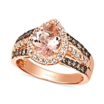 Macy's Jewelry Sale: Le Vian Peach Morganite (1-1/10 ct. t.w.) &amp; Diamond (3/4 ct. t.w.) Pear Halo Ring in 14k Rose Gold  $1,499.00