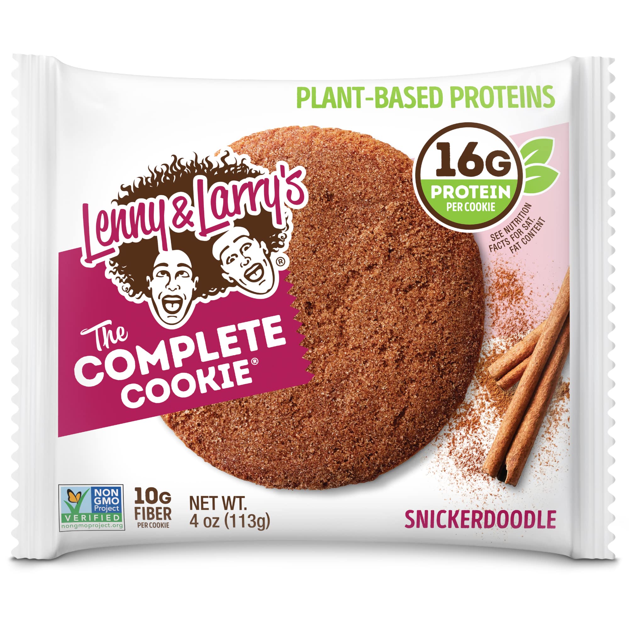 Lenny & Larry's The Complete Cookie, Snickerdoodle, Soft Baked, 16g Plant Protein, Vegan, Non-GMO, 4 Ounce Cookie (Pack of 12) $11.1