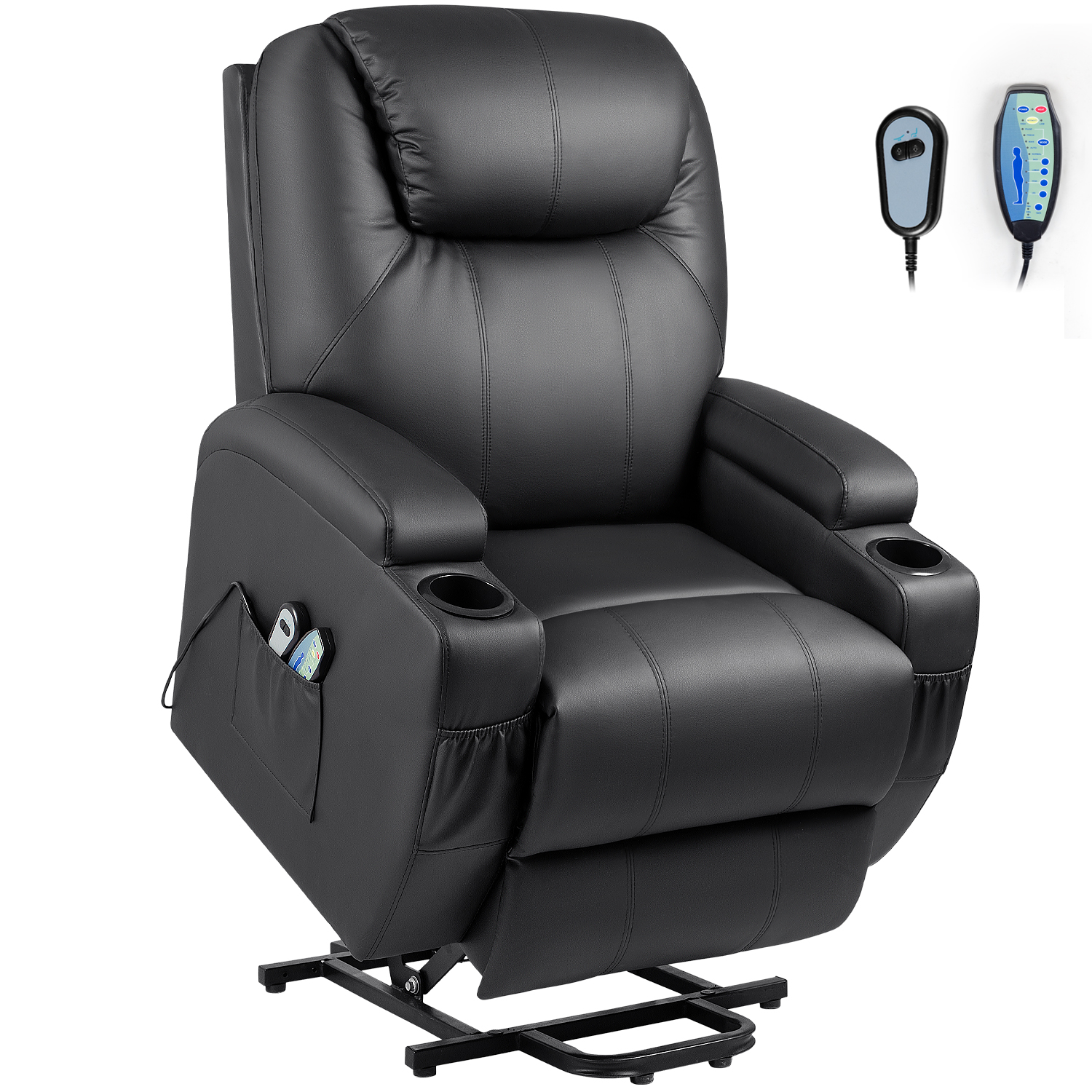 [Home Depot] Black Leather Standard (No Motion) Recliner with Power Lift, Message and Heating $269