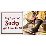 Sportsman's Warehouse Socks (Darn Tough, Carhartt, Smartwool & More): Buy 1 Pair, Get 1 Pair for $1 + Free S&amp;H on $49+