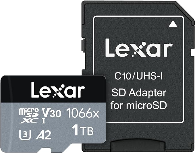 $77.95: Lexar Professional 1066x 1TB microSDXC w/Adapter, Up to 160/130 MB/s, for Action Cameras, Drones, Smartphones, Tablets, Nintendo-Switch $144.99