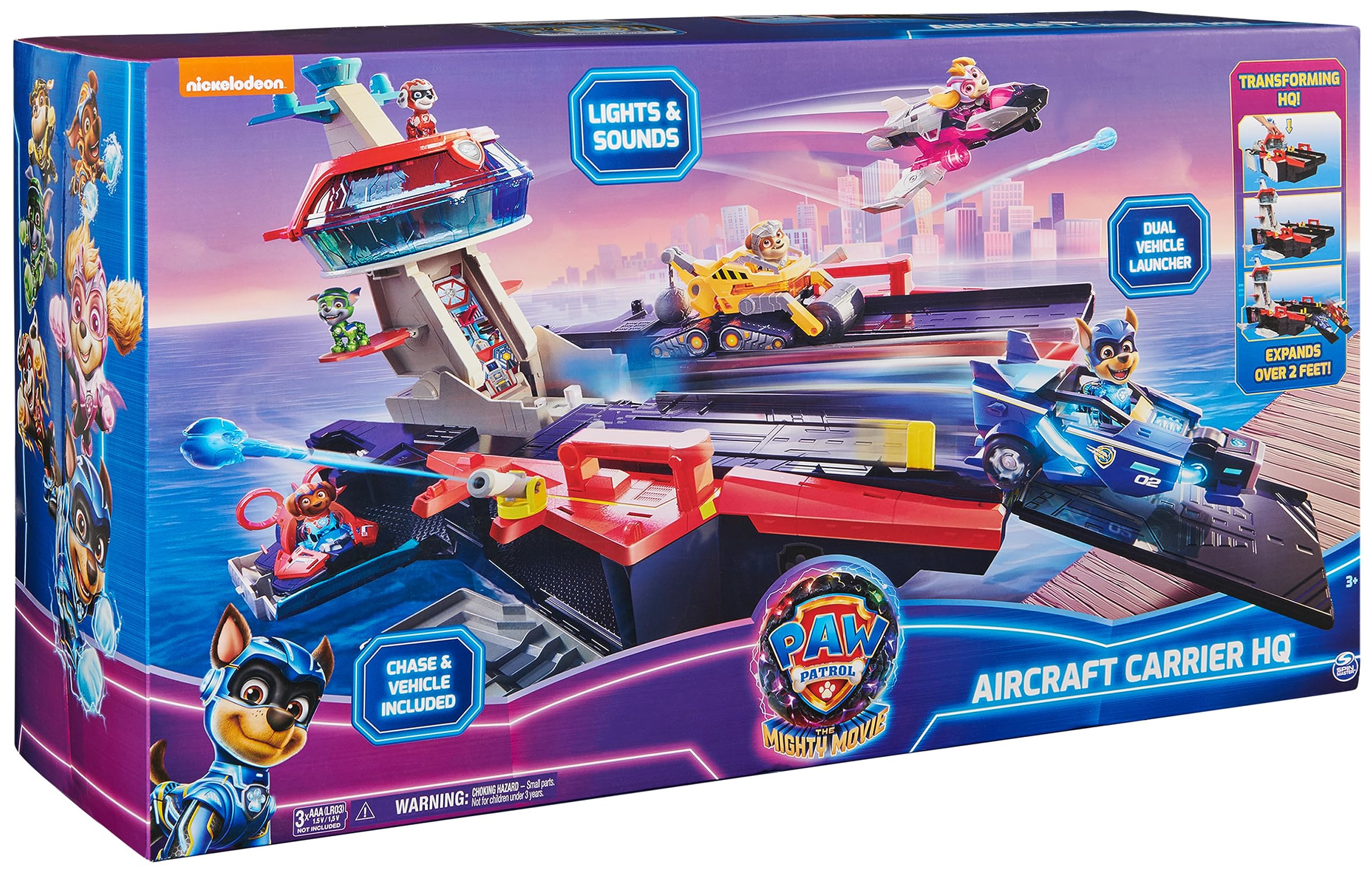 PAW Patrol: The Mighty Movie, Aircraft Carrier HQ, with Chase Action Figure and Mighty Pups Cruiser, Kids Toys for Boys & Girls 3+ | Free Shipping $64.97