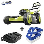 Cordless Self-Propelled Lawn Mower Kit | Sun Joe 24V-X2-21LMSP | 48-Volt | 20-inch | 2 4.0-Ah Batteries &amp; Dual Port Charger Included | Free S&amp;H | Refurbished $229.47
