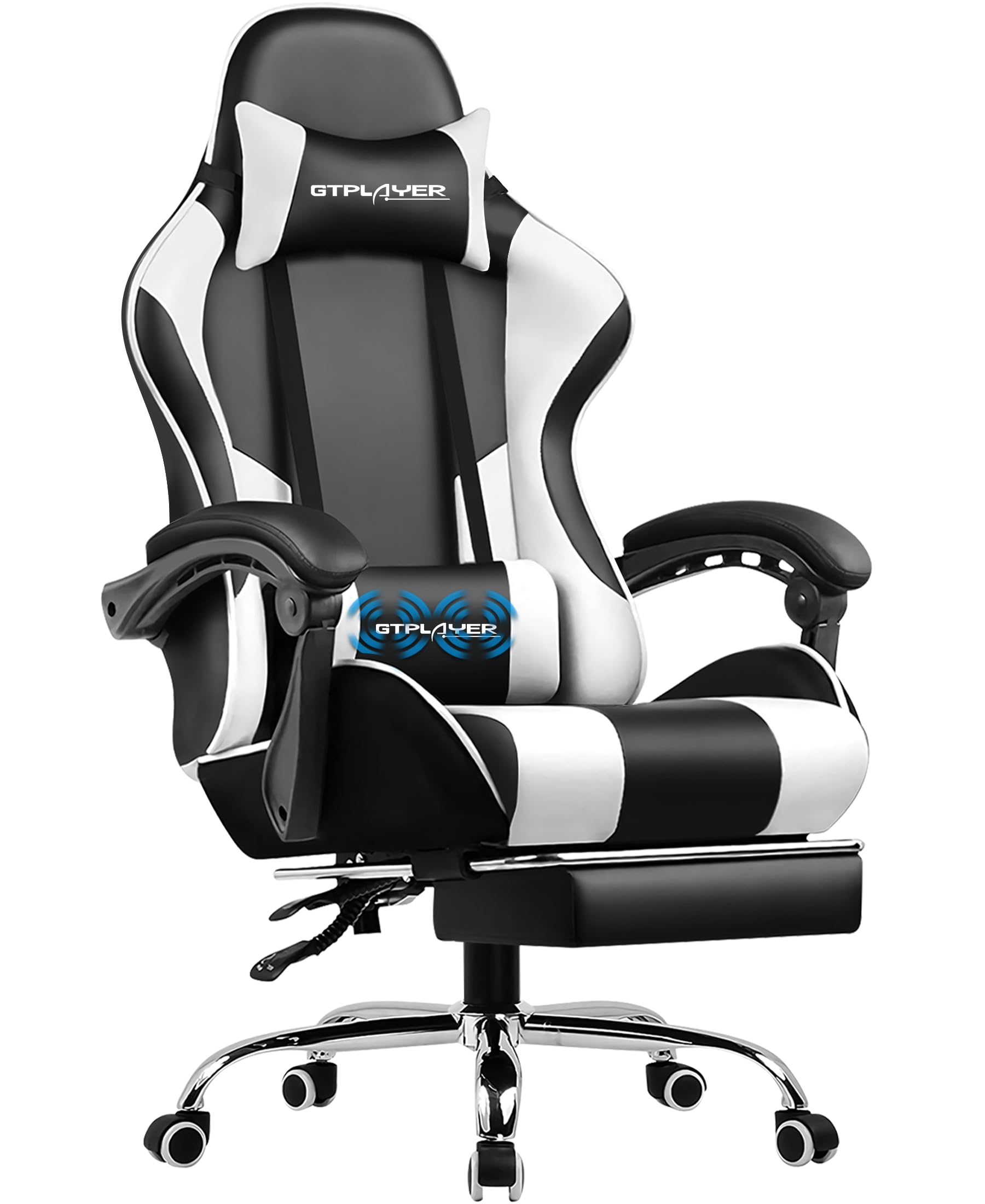 GTPLAYER Gaming Chair, Computer Chair with Footrest and Lumbar Support for $49.4