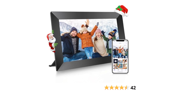 WONNIE 10.1 Inch WiFi Digital Picture Frame with 32GB Memory, 1280x800HD IPS Touch Screen Electronic Photo Frames, Easy Set-up & Use, Instant and Private Photo-Sharing, S - $69.99