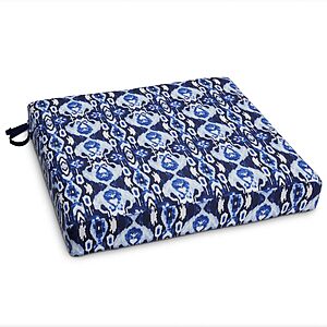 Classic Accessories Vera Bradley Water-Resistant Patio Seat Cushion, 19 x 19 x 3 Inch, Ikat Island, Foam Seat Cushions $10.99