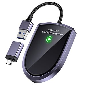 YMMV Wireless CarPlay Adapter for Apple iPhone 2025 Upgrade Ultra-Low Latency,Stable Connection,Bluetooth Dongle,Type-C $7.62 AC