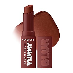 COVERGIRL Clean Fresh Yummy Blur Lipstick,Blurring Effect,Matte Lip Color,Fresh Pear Flavored,Vegan Formula - 180 Hunny Blur (Deep Plum) $4.15 S&S