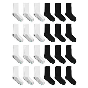 Hanes Boys' Crew Socks Pack, Socks for Boys Age 5-12, Stretch Cotton Socks, Comfortable Cushioned Crew Socks, 12-Pack $13.18