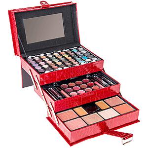 SHANY All In One Makeup Set, 67 Colors Eyeshadow, Blushes, Face Powder, Lipstick, Eye liners, Makeup Kit With Reusable Beauty Organizer Train Case Red $17.59
