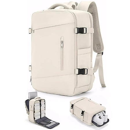 DAKIMOE Large Travel Laptop Backpack Carry-on Flight Waterproof USB Charging Port Shoe Pouch, Various Colors $24.99 + FS with W+